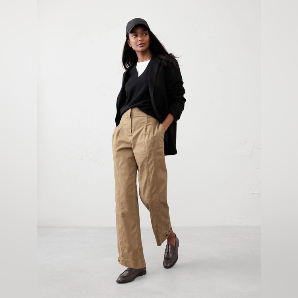 Banana Republic Factory Women’s High Rise Relaxed Chino in Airforce Khaki NWT